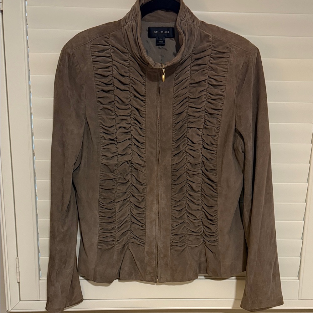St. John  Suede Blazer Jacket